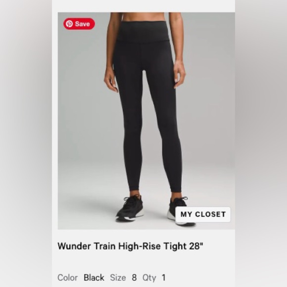 Lululemon Wunder Train High Rise Black Leggings Size 8